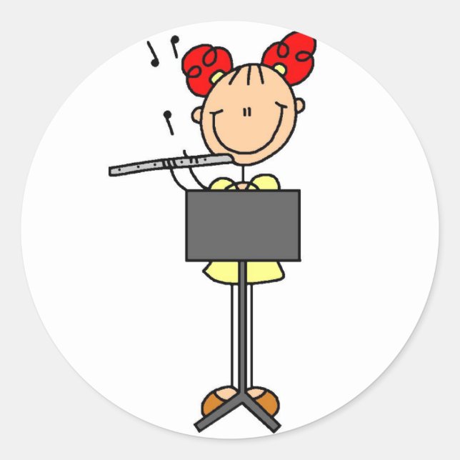 Flute Player Stickers Sticker (Front)