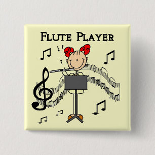 Flute Player T-shirts and Gifts 15 Cm Square Badge