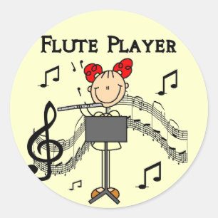 Flute Player T-shirts and Gifts Classic Round Sticker