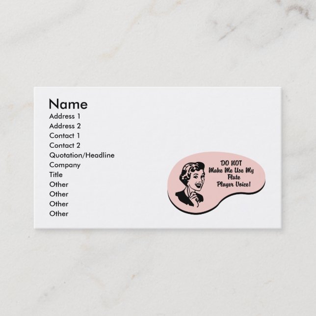 Flute Player Voice Business Card (Front)