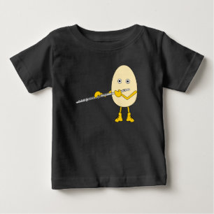 Flute Playing Egghead Baby T-Shirt