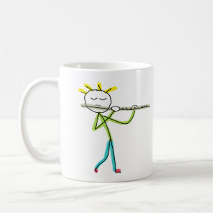 Flute Playing Stickman Coffee Mug