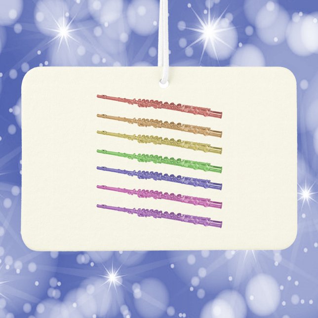 Flute Rainbow Colourful Car Air Freshener (An air freshener with a colorful flute design.)