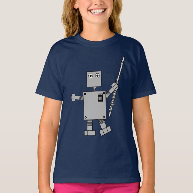 Flute Robot T-Shirt (Front)