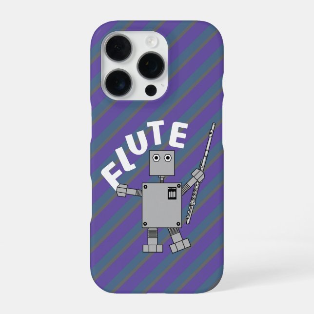 Flute Robot Text iPhone Case (Back)
