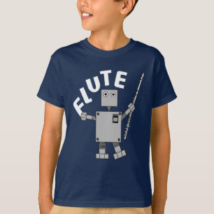 Flute Robot Text T-Shirt
