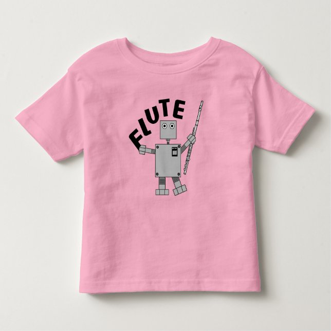 Flute Robot Text Toddler T-Shirt (Front)
