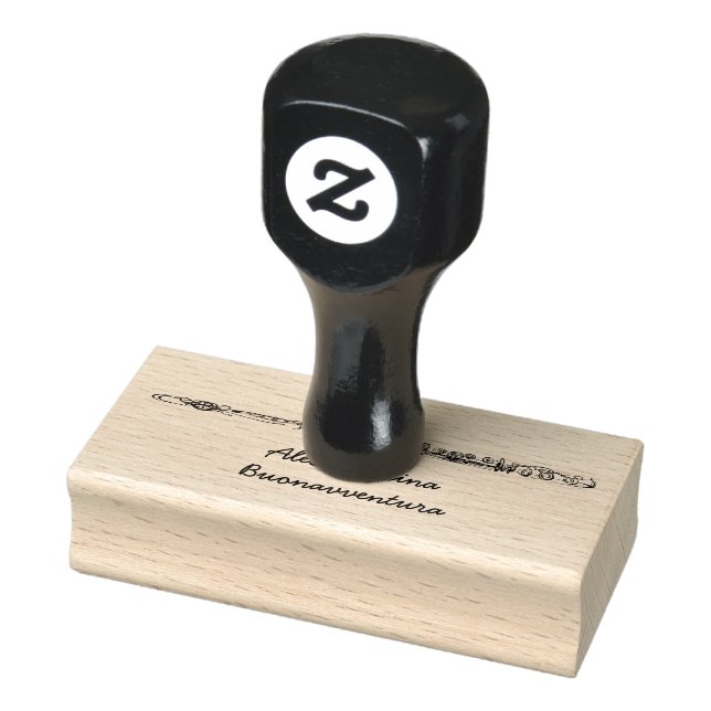 Flute Sketch with Customisable Name Rubber Stamp (Stamp)