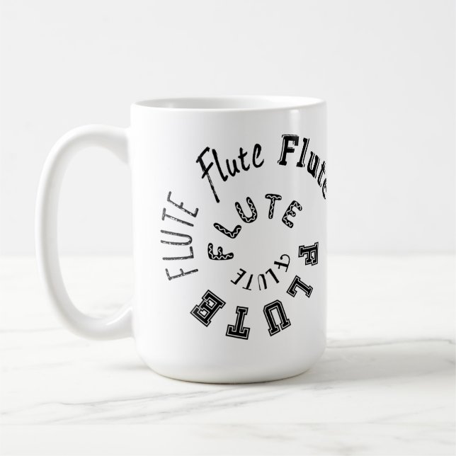 Flute Spiral Text Coffee Mug (Left)