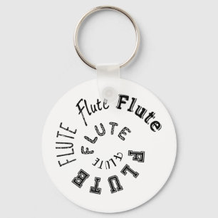Flute Spiral Text Key Ring