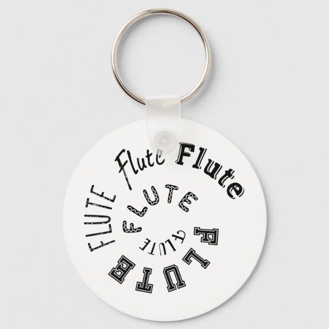 Flute Spiral Text Key Ring (Front)