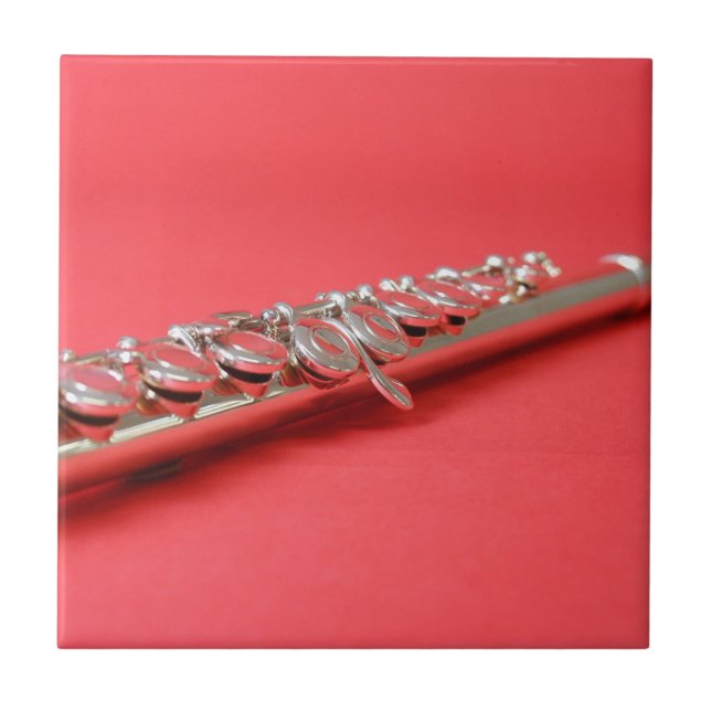 Flute student pink woodwind music tile (Front)