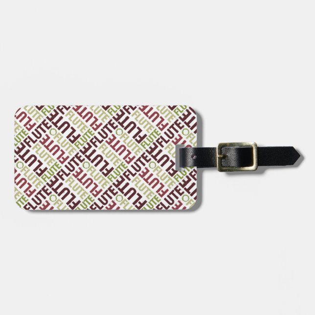 Flute Text Luggage Tag (Front Horizontal)