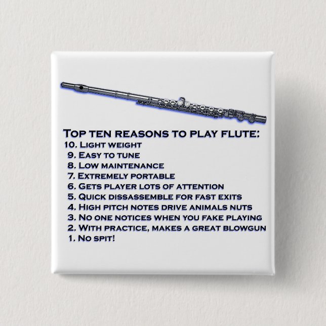 Flute Top 10 15 Cm Square Badge (Front)