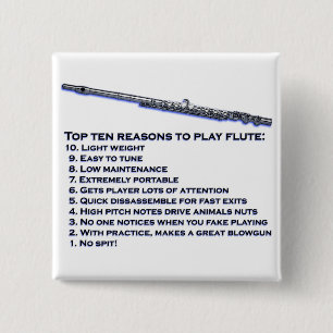 Flute Top 10 15 Cm Square Badge