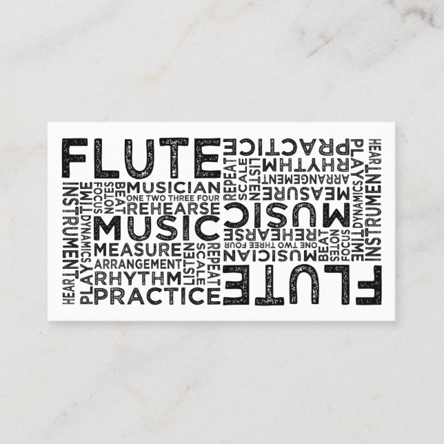 Flute Typography Business Card (Front)