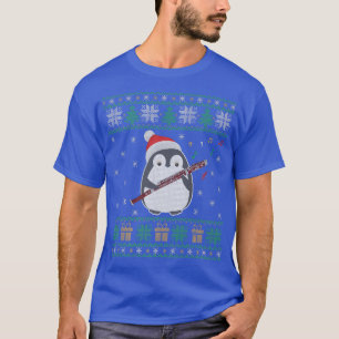 Flute Ugly Christmas Sweater Penguin Xmas Family M