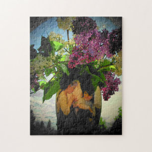 Flute under lilacs jigsaw puzzle