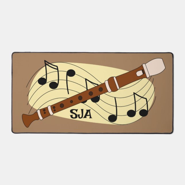 Flute Woodwind Design Desk Mat (Front)