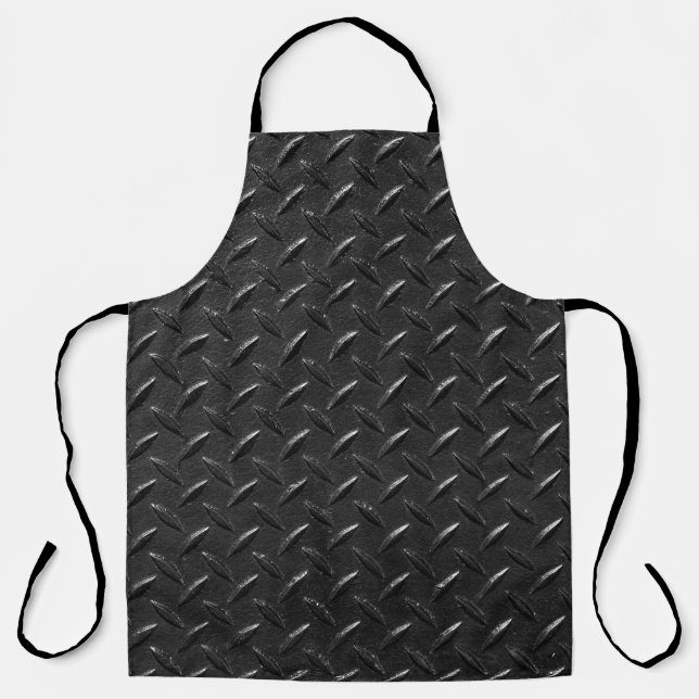 fluted metallic texture in black colour apron (Front)