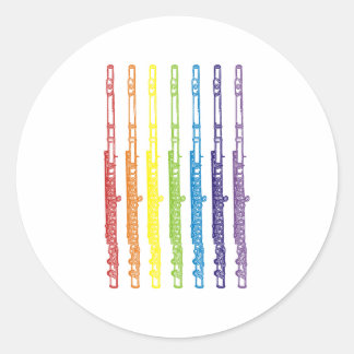 Flutes Classic Round Sticker