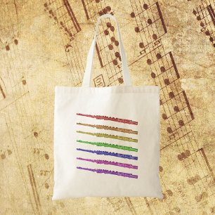 Flutes Colorful Rainbow Tote Bag