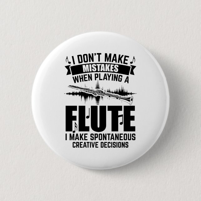 Flutes | Flautist Flute Player Music Gifts 6 Cm Round Badge (Front)