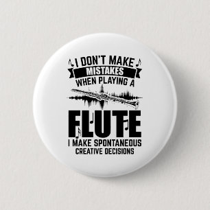 Flutes Flautist Flute Player Music Gifts 6 Cm Round Badge
