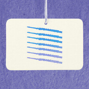 Flutes Pattern Blue Music Car Air Freshener