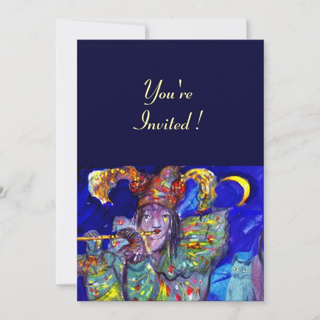 FLUTIST IN BLUE INVITATION (Front)
