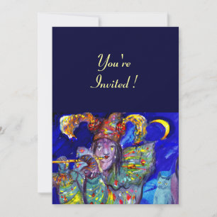 FLUTIST IN BLUE INVITATION