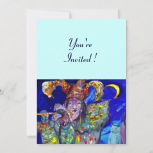 FLUTIST IN BLUE INVITATION