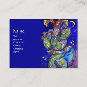 FLUTIST IN BLUE / Venetian Carnival Night Business Card