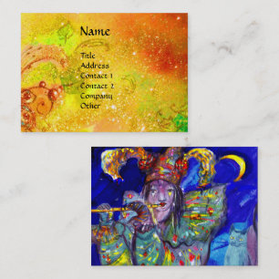 FLUTIST IN BLUE / Venetian Carnival Night Business Card
