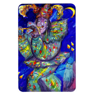 FLUTIST IN BLUE / Venetian Carnival Night Magnet