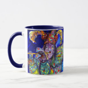 FLUTIST IN BLUE / Venetian Carnival Night Mug