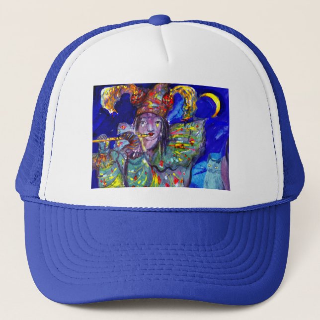 FLUTIST IN BLUE / Venetian Carnival Night Trucker Hat (Front)
