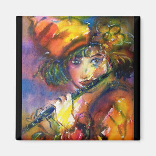 FLUTIST PORTRAIT / Venetian Masquerade Magnet