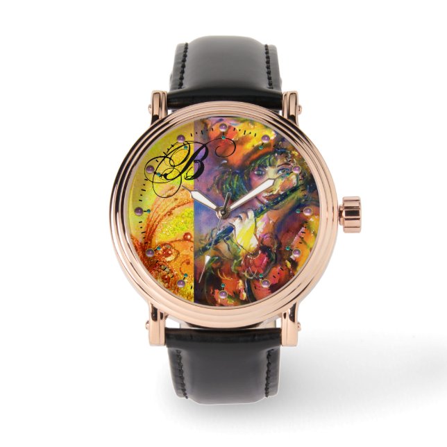 FLUTIST PORTRAIT / Venetian Masquerade Monogram Watch (Front)