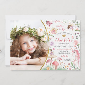 Flutter and Twirl Enchanted Fairy Garden Photo Invitation