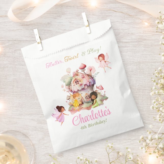 Flutter and Twirl Fairy Birthday Party Favour Bag (Clipped)