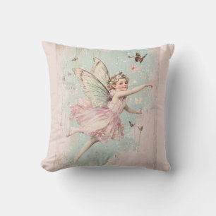 Flutter and Twirl Flower fairy girl Cushion