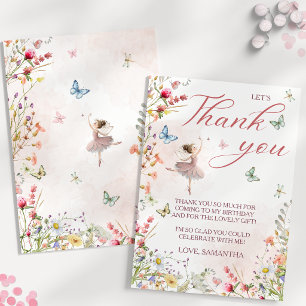 Flutter and Twirl Magical Wings First Birthday Thank You Card