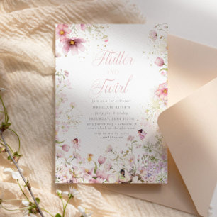 Flutter and Twirl Whimsical Magical Girls Birthday Invitation