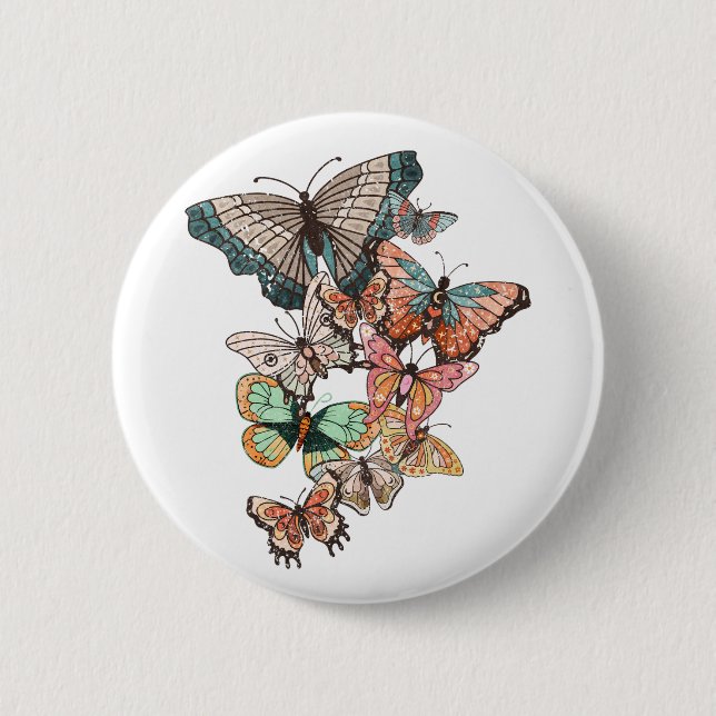 Flutter into Spring  6 Cm Round Badge (Front)