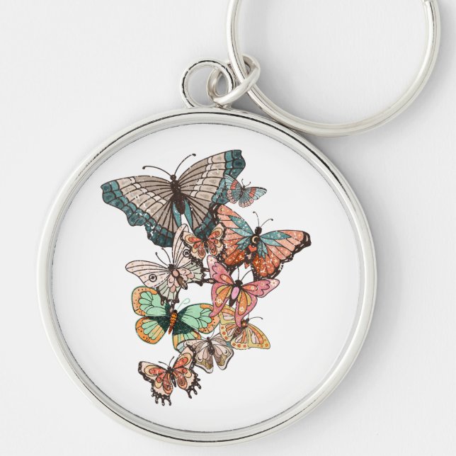Flutter into Spring  Key Ring (Front)