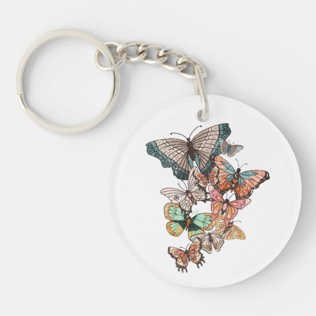 Flutter into Spring  Key Ring (Front)