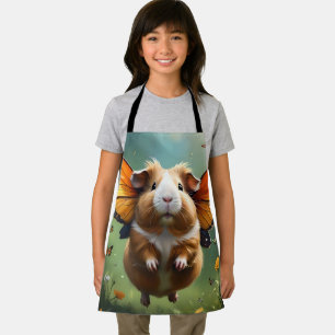 "Flutter Paws: The Guinea Pig Takes Flight" Apron