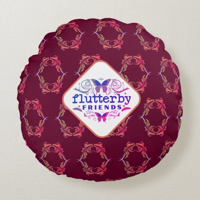 Flutterby Friends Round Cushion (Front)