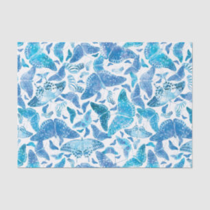 Flutterby Winter Blue Butterflies Tissue Paper